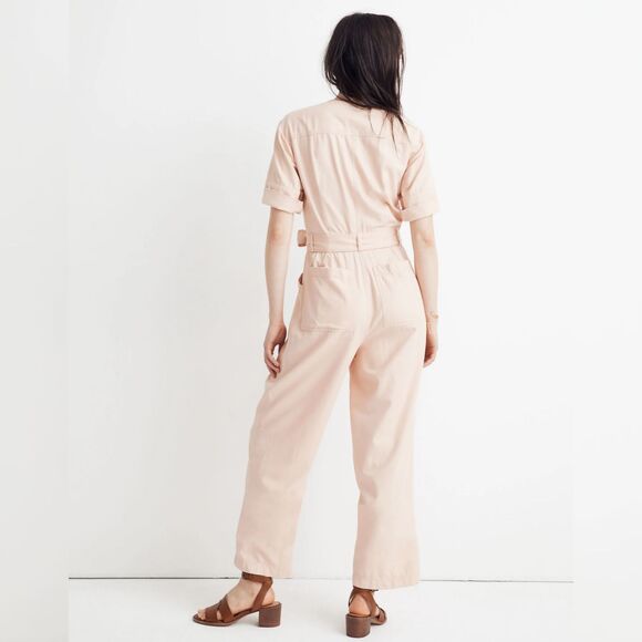 Madewell Pants - Madewell Top Stitched Coverall Jumpsuit Womens 0 Bashful Blush Crop